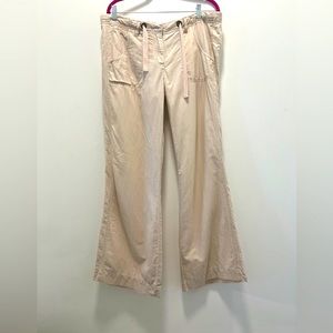 Dalia Collection Tie Front Creamm color Linen/Cotton Pants sz 12